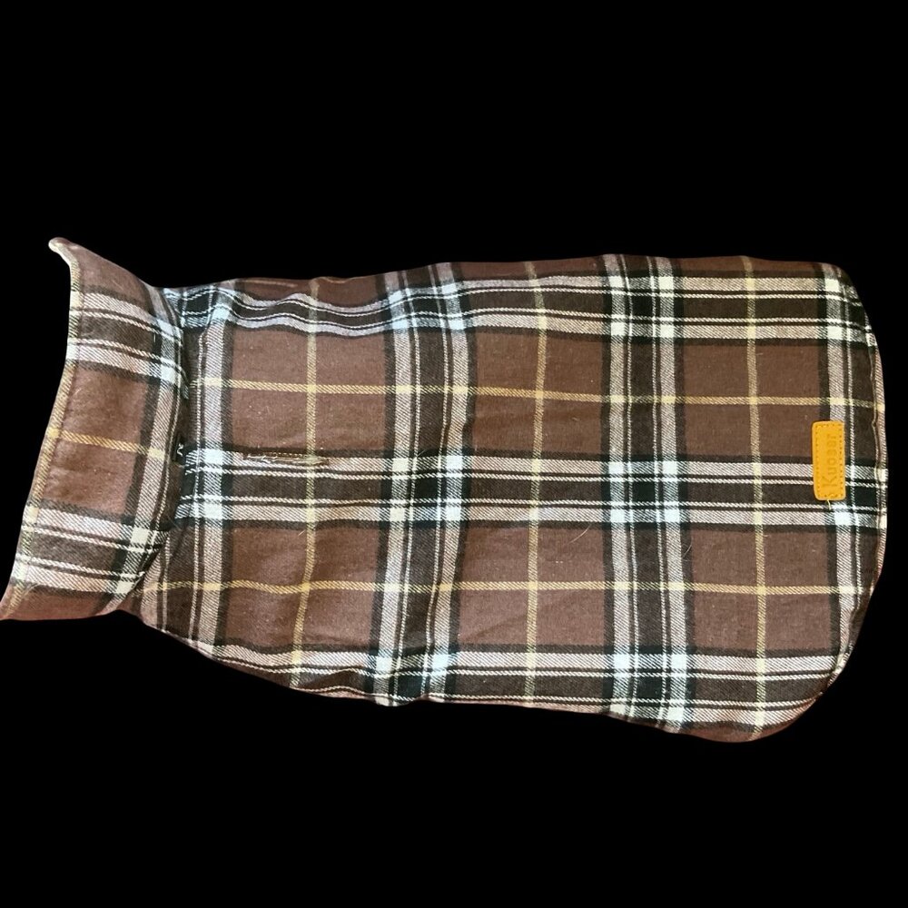 Brown Plaid Reversible Dog Coat
